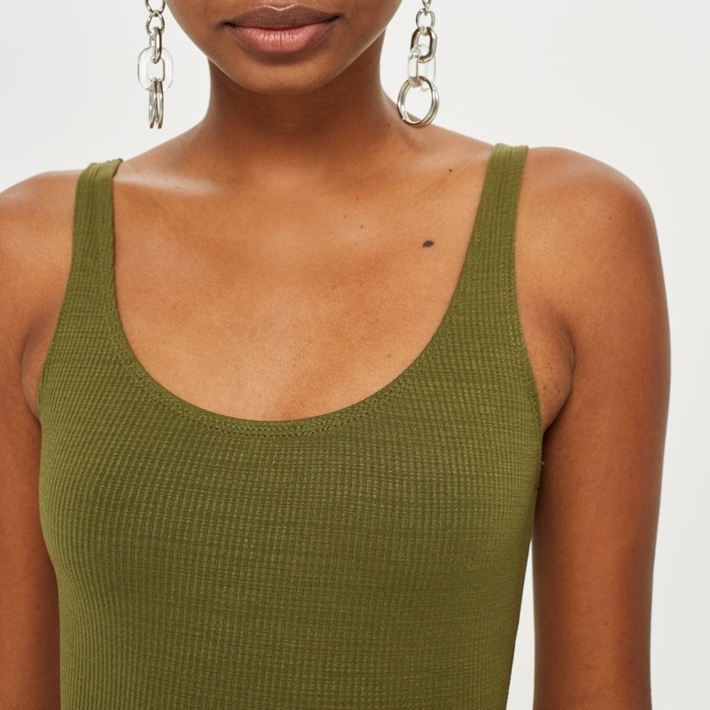 green tank top bodysuit
